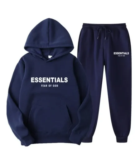 Essentials Hoodie Fear of God Navy Blue TrackSuit