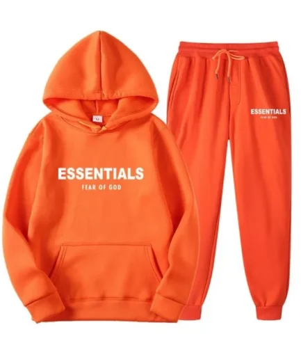 Essentials Hoodie Fear of God Orange TrackSuit