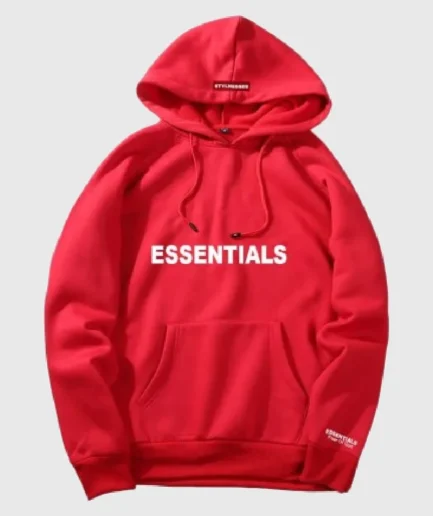 Fear Of God Essentials Oversized Hoodie Red